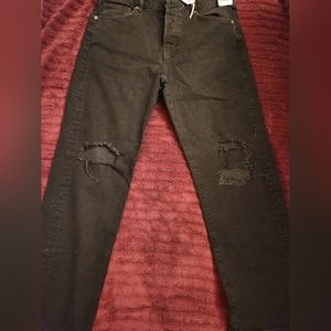 NWT Free People Bren Boyfriend Jean in Black Magic